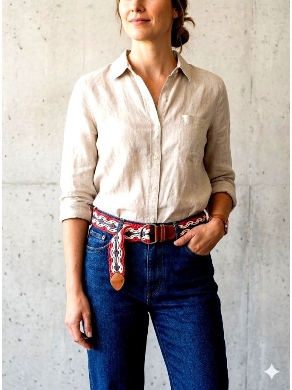Unisex Boho Macramé Belt Braided Woven Red White Blue Woven Coastal Women L/XL